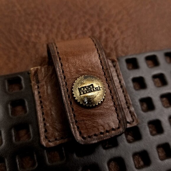 Vintage Loyd Maish Leather Letter Envelope Satchel Bag Crossbody Purse Brown - Picture 6 of 12